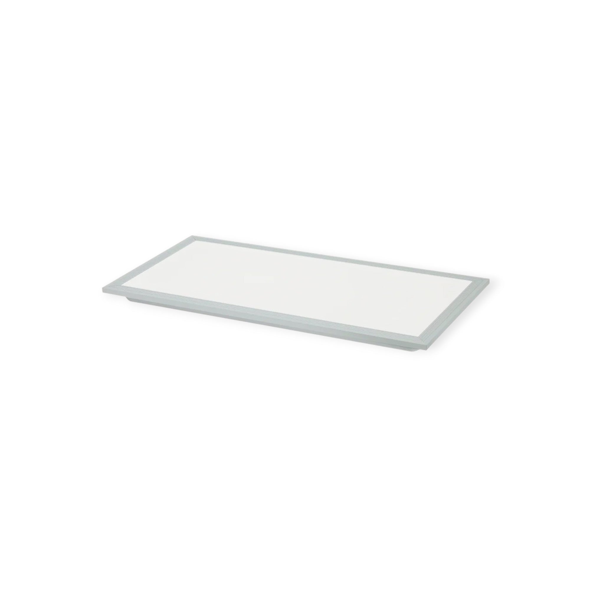 Rectangular white LED panel light on a white background