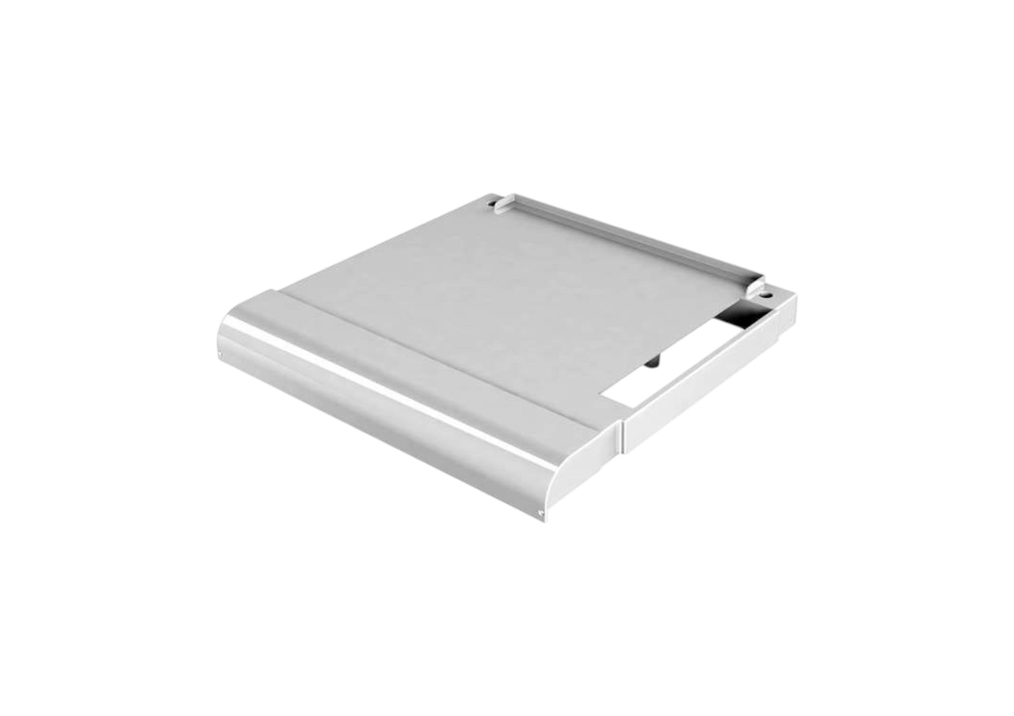 Metallic tray on a white background