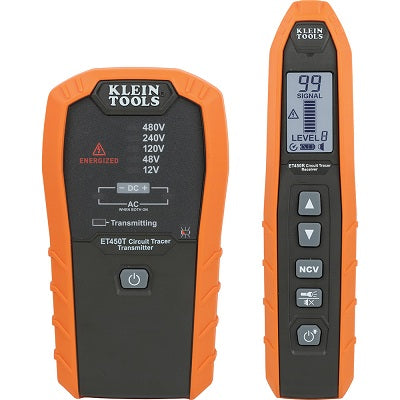 Two Klein Tools electrical testing devices on a white background