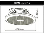 Modura JustAir Core Round Ceiling Exhaust Fan Bathroom Ventilation 200mm 250mm