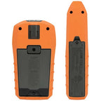 Orange and black device with textured surface on a white background