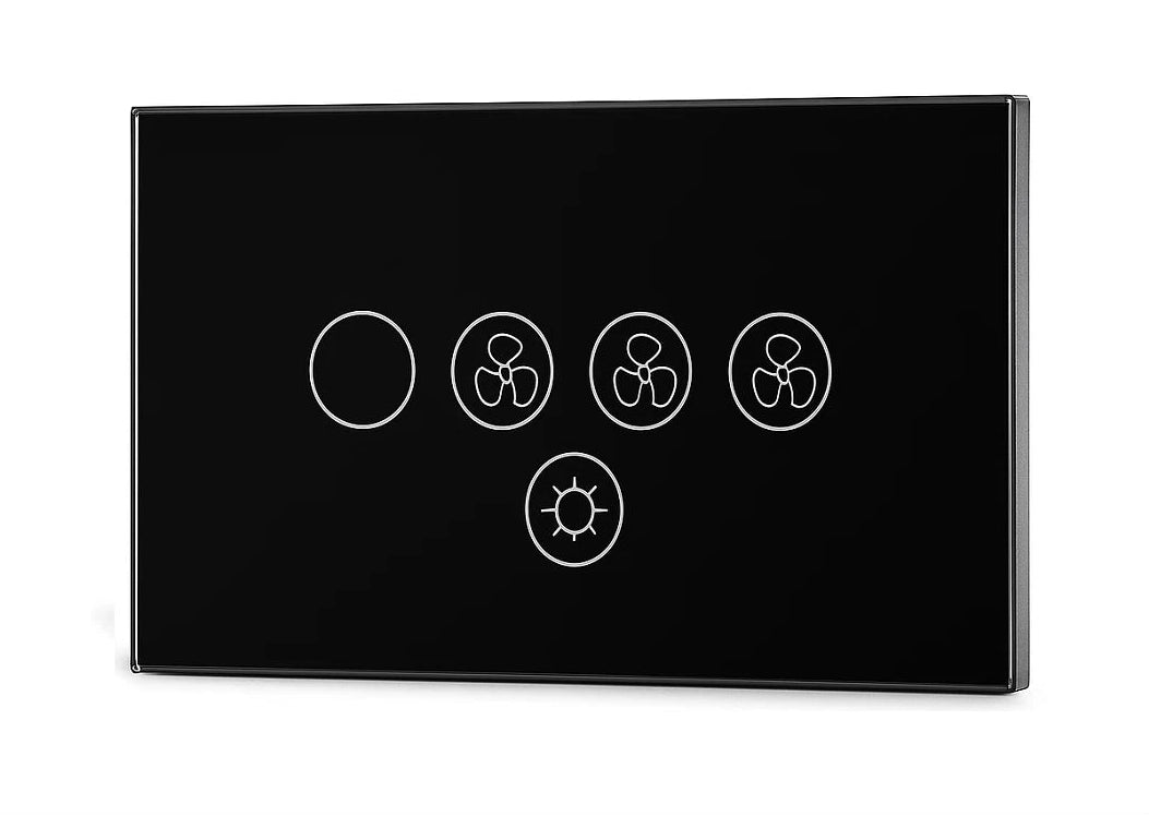 3 Speed LED Touch Light Switch Fan Light Controller WiFi Tuya Google Home Black