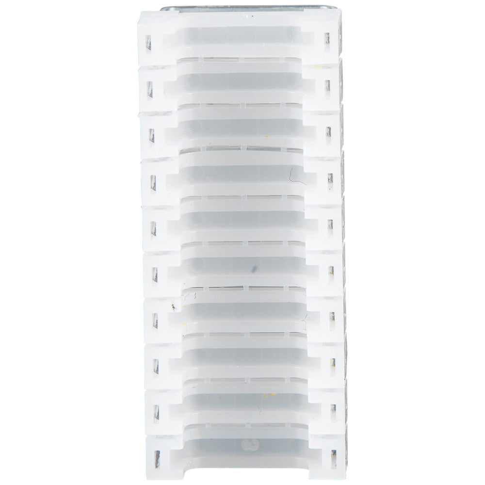Stack of white trays on a white background