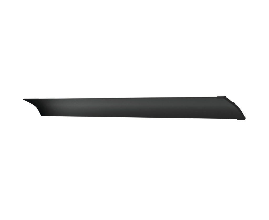 Black car bumper on a white background