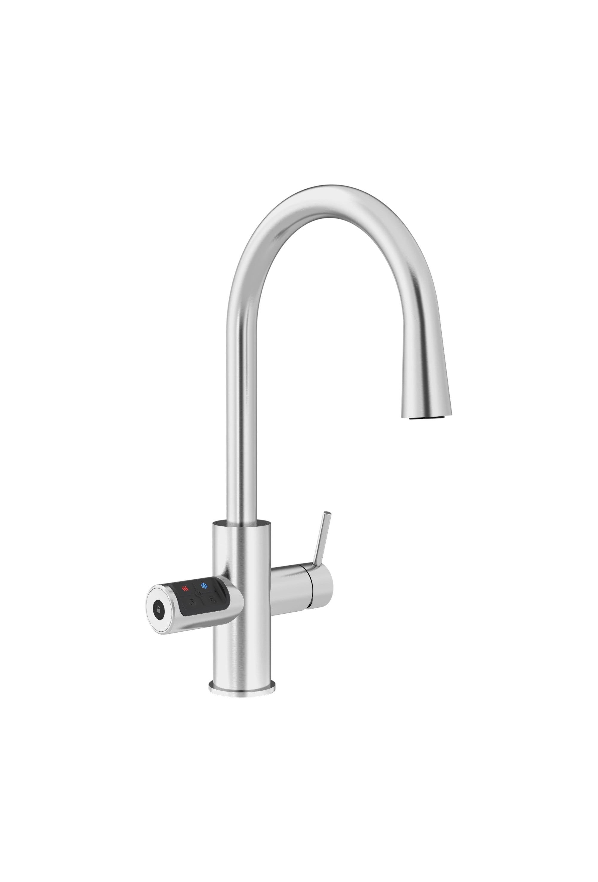 Modern kitchen faucet on a white background