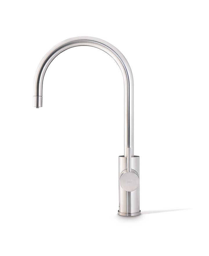 Modern kitchen faucet on a white background