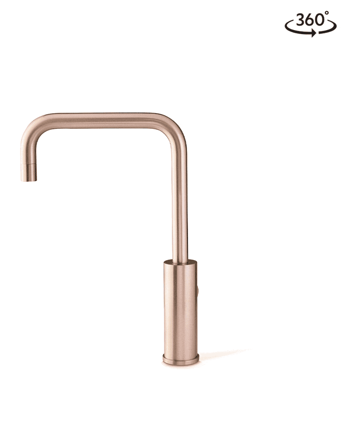 Cube Mixer Tap Mains Brushed Rose Gold
