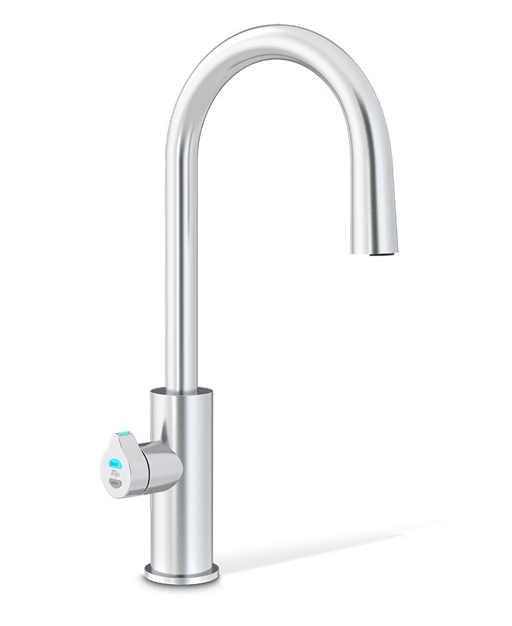 Modern kitchen faucet on a white background