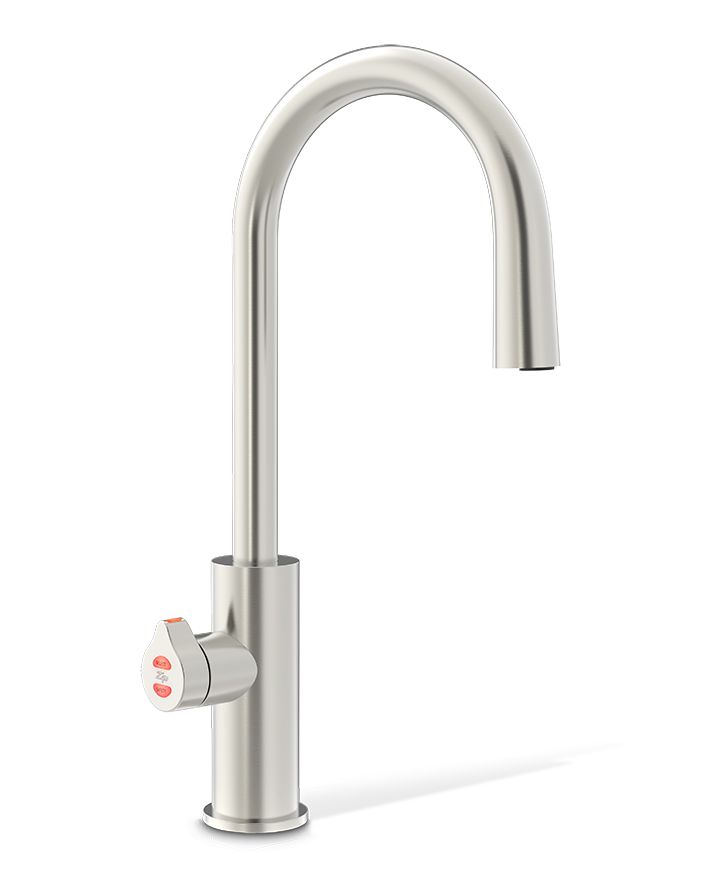 Modern kitchen faucet on a white background