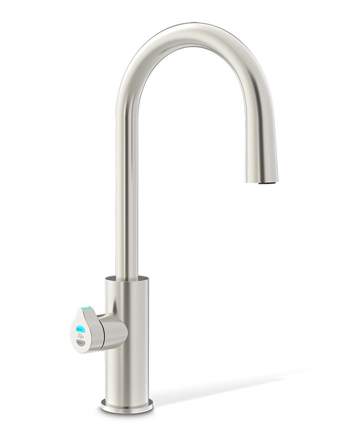 Modern kitchen faucet on a white background
