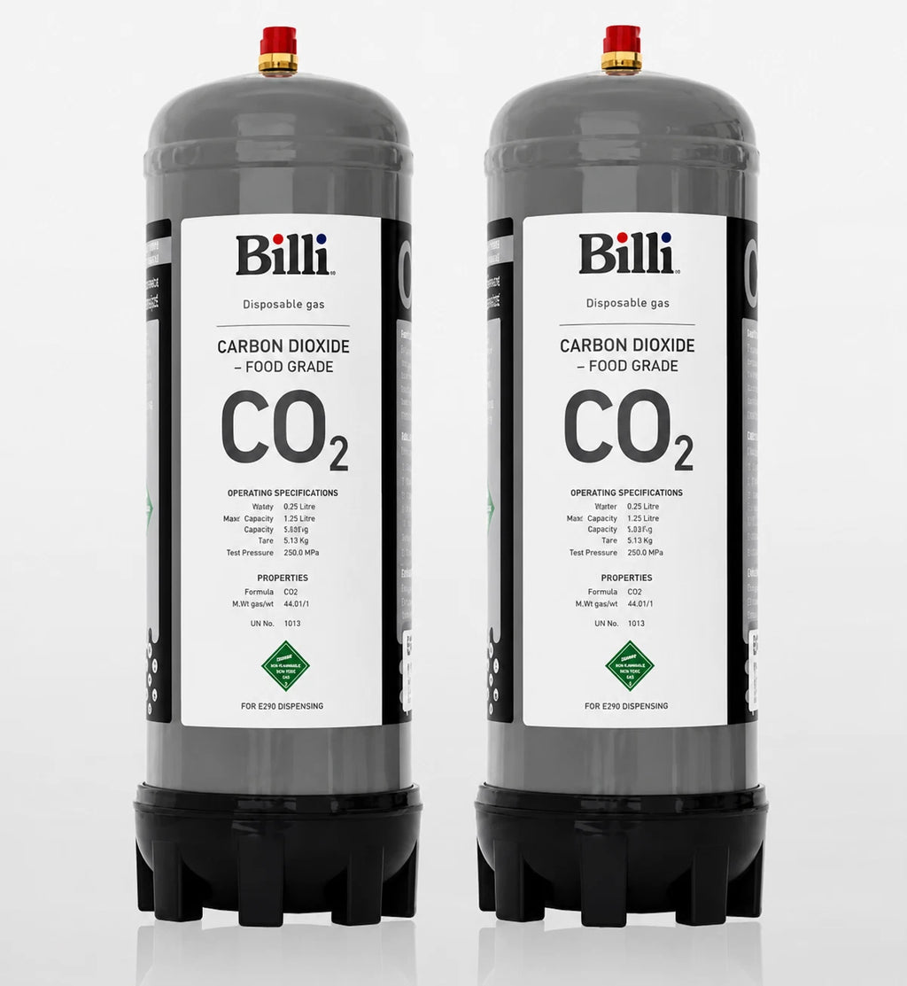 Billi 996912 food grade CO2 sparkling water gas cylinders 2 pack