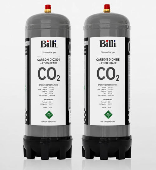 Billi 996912 food grade CO2 sparkling water gas cylinders 2 pack