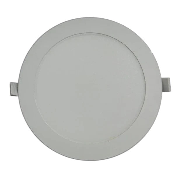 Round recessed ceiling light on a white background