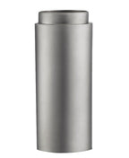 Metallic cylindrical object on a white background