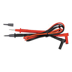 Set of red and black alligator clips on a white background