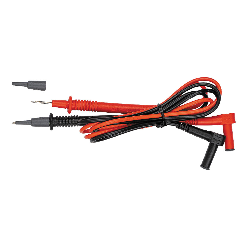 Set of red and black alligator clips on a white background