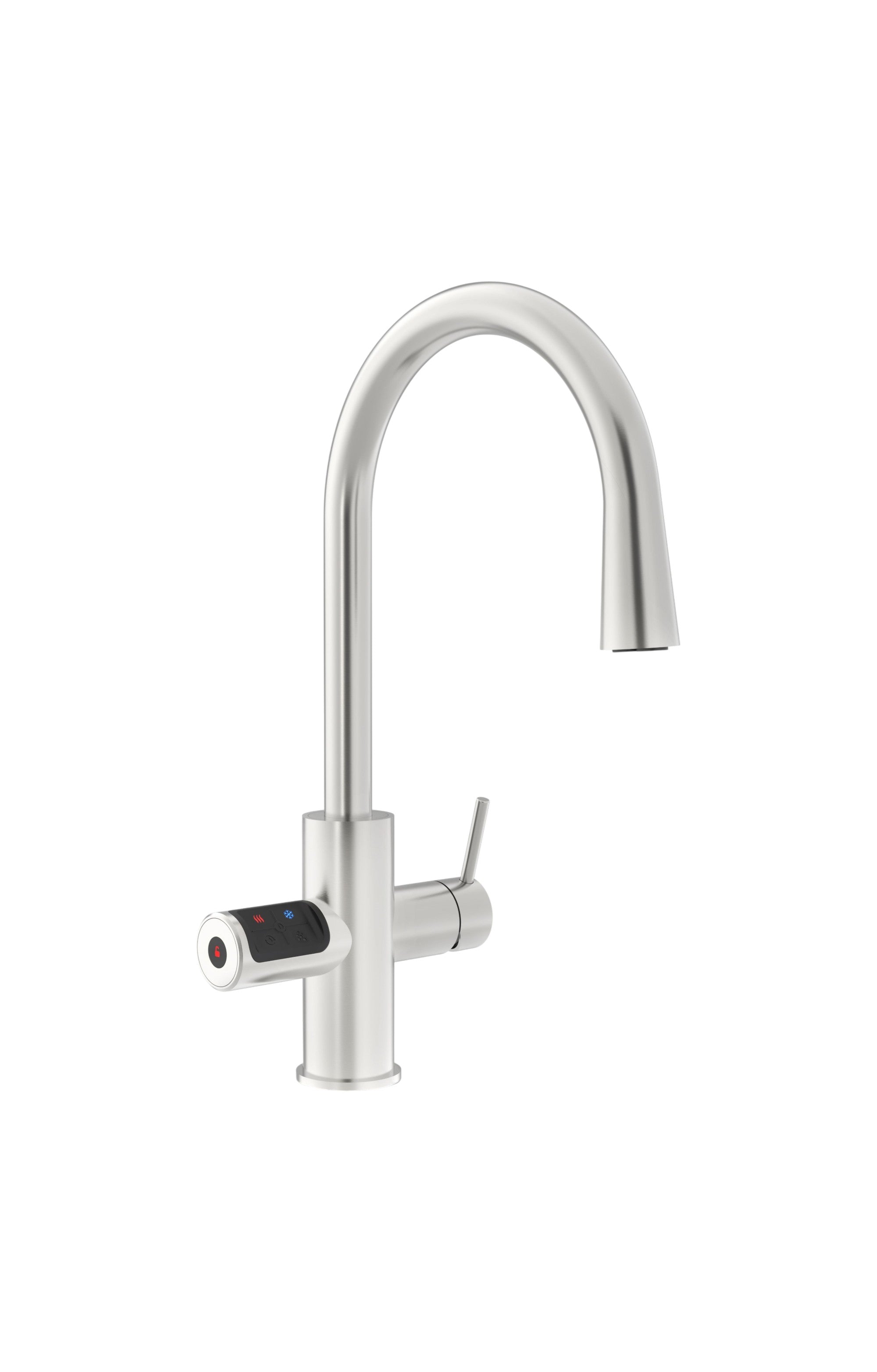 Modern kitchen faucet on a white background