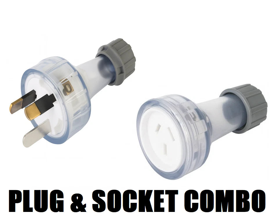 TESLA Rewireable Clear Plug Socket Electrical Combo