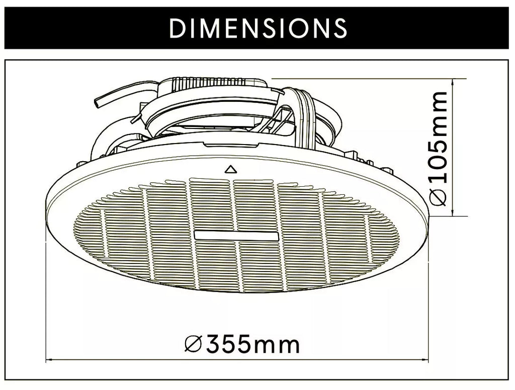 Modura JustAir Core Round Ceiling Exhaust Fan Bathroom Ventilation 200mm 250mm