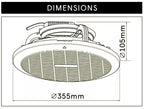 Modura JustAir Core Round Ceiling Exhaust Fan Bathroom Ventilation 200mm 250mm