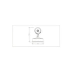 Technical drawing of a webcam with dimensions on a white background