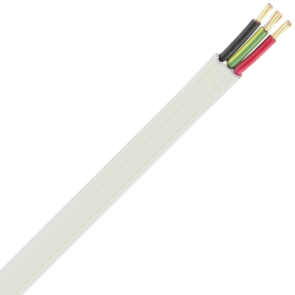 Wire cable with colored wires on a white background