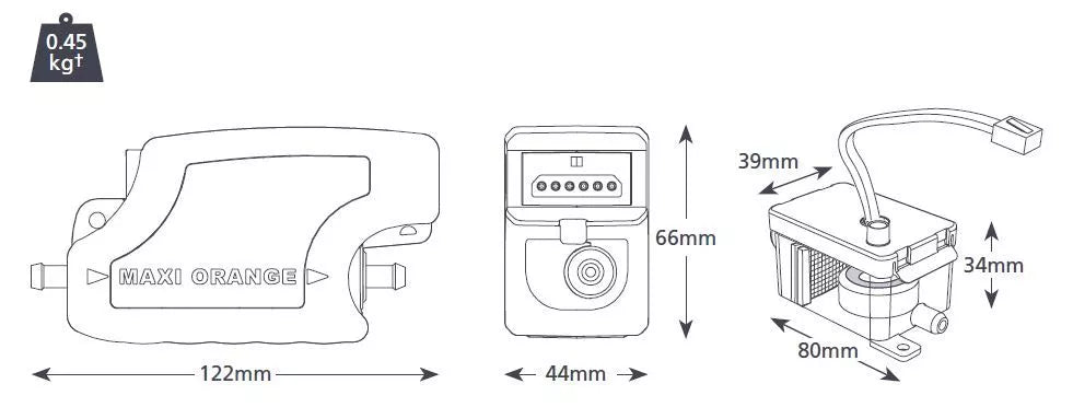Technical drawing of a tool with dimensions labeled