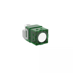 Green electronic component on a white background