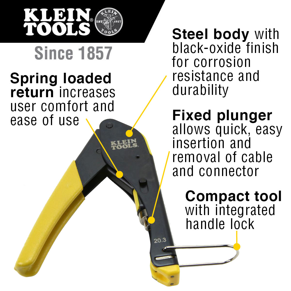 Klein Tools VDV212-008-SEN Coax Installation & Cable Testing Kit – Crimper, Stripper, Tester & Connectors