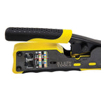 Klein Tools VDV226-110 Ratcheting Modular Crimper – Strip, Cut & Crimp Pass-Thru Connectors
