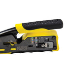 Klein Tools VDV226-110 Ratcheting Modular Crimper – Strip, Cut & Crimp Pass-Thru Connectors