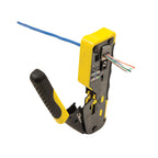 Klein Tools VDV226-110 Ratcheting Modular Crimper – Strip, Cut & Crimp Pass-Thru Connectors
