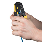 Klein Tools VDV226-110 Ratcheting Modular Crimper – Strip, Cut & Crimp Pass-Thru Connectors