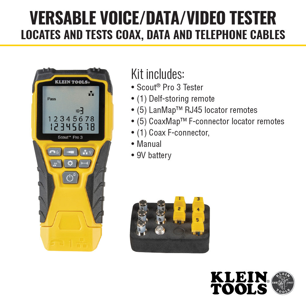 Klein Tools VDV501-851 Scout Pro 3 Ethernet Cable Tester Kit