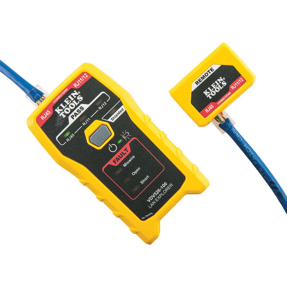 Klein Tools voltage detector with remote probe on a white background