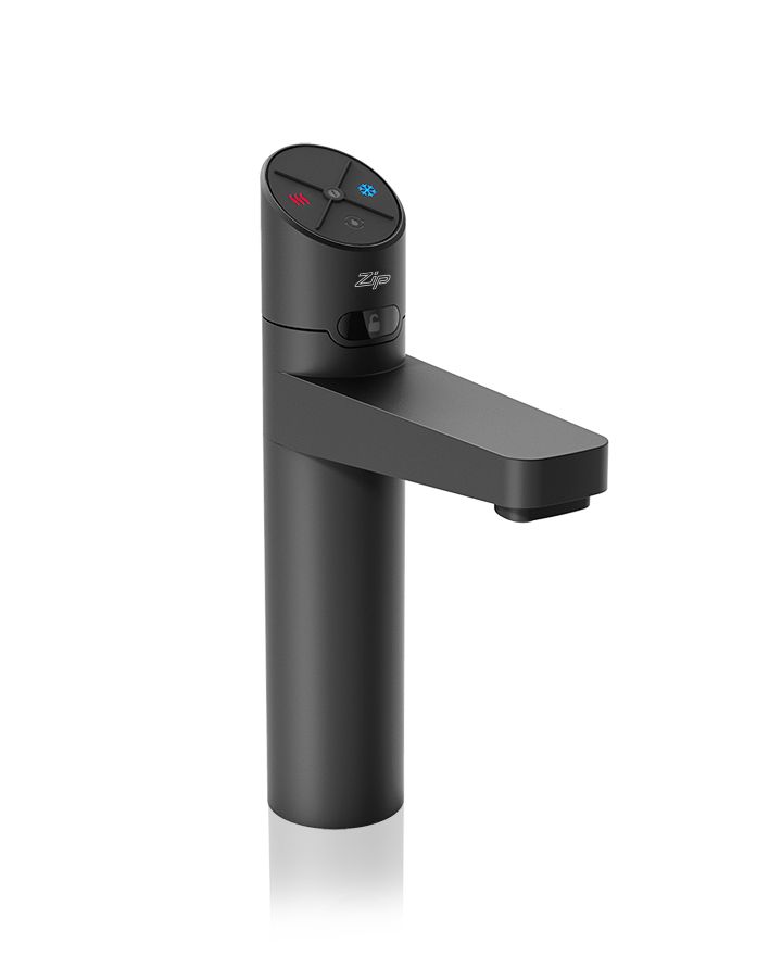  C HydroTap G5 BC Black faucet with control panel on a white background