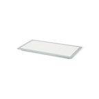 Rectangular white LED panel light on a white background