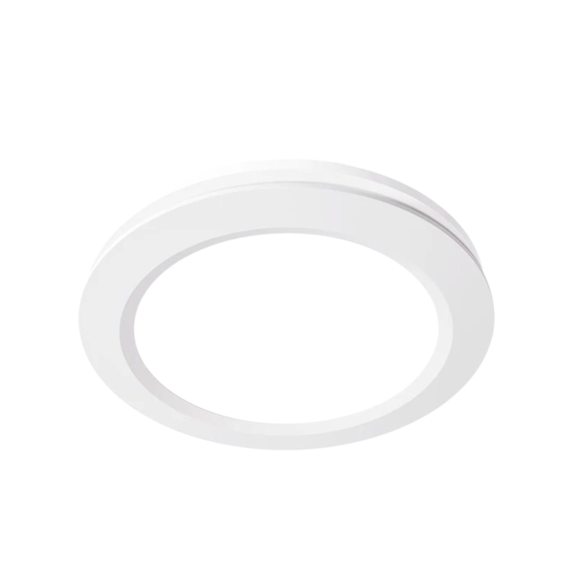 Round white LED ceiling light on a white background