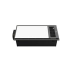 Rectangular black and white electronic device on a white background