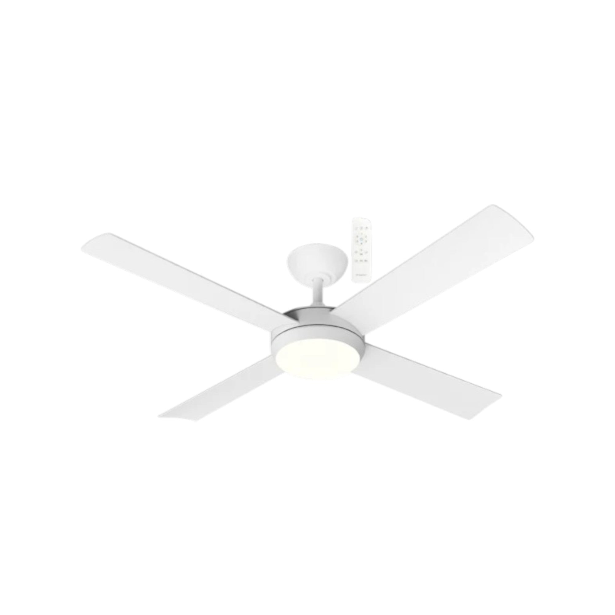 White ceiling fan on a white background